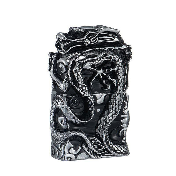 Accendino a cherosene ricaricabile Retro Collection Relief Dragon - Argento e nero - image 7