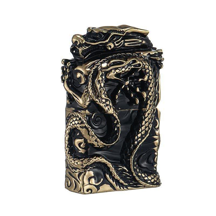 Accendino a cherosene ricaricabile Retro Collection Relief Dragon - Oro e nero - image 2