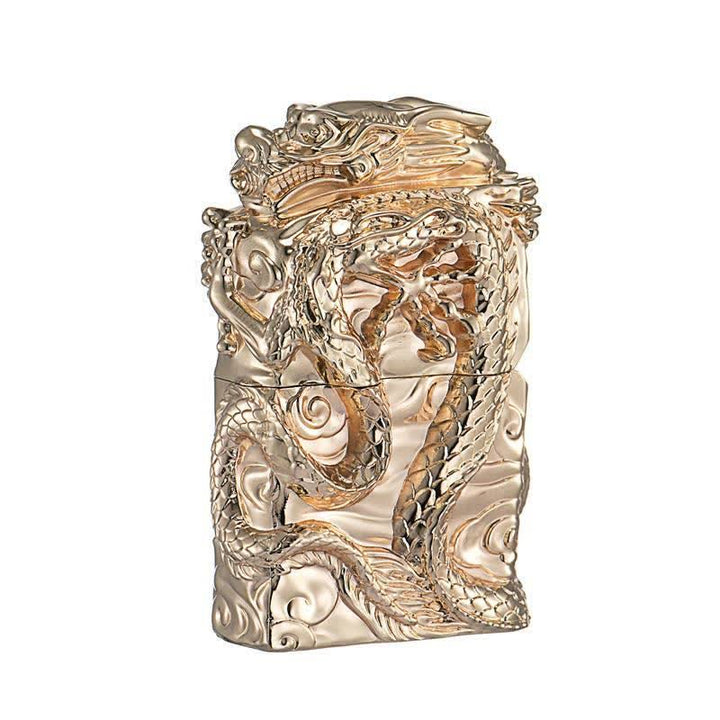 Accendino a cherosene ricaricabile Retro Collection Relief Dragon - Oro - image 6