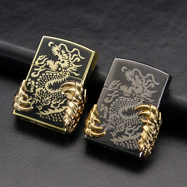 Accendino a butano ricaricabile con artiglio di drago in stile antico - image 1