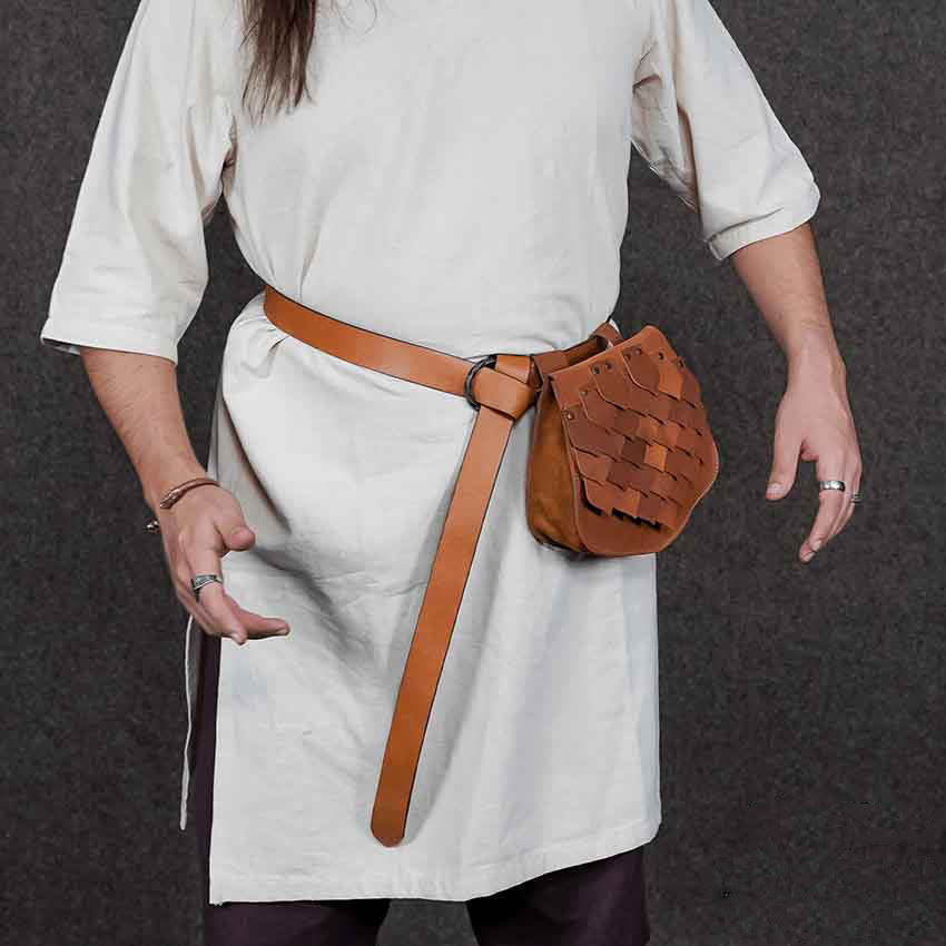 Borsa da cintura vichinga in stile medievale con squame di pesce e grande capacità - image 1