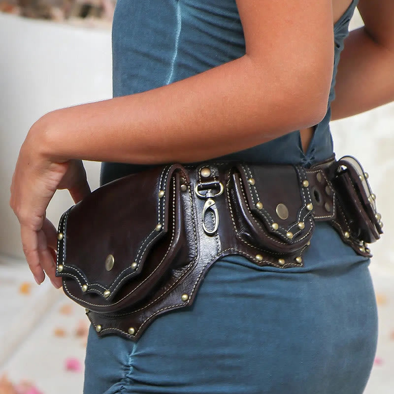 Portafoglio portatile multitasche retrò con cintura vichinga - image 4