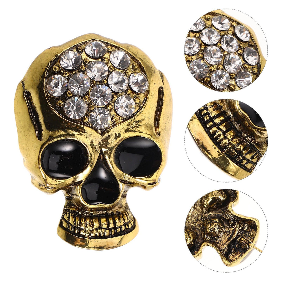 Spilla a forma di teschio con strass di Halloween - image 4