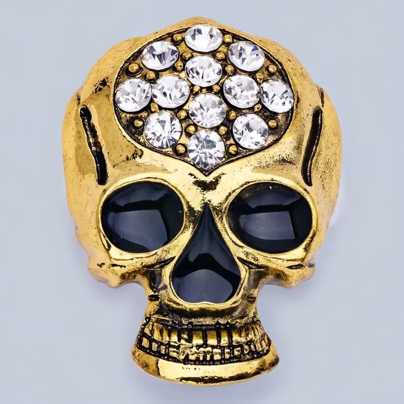 Spilla a forma di teschio con strass di Halloween - D'oro - image 2
