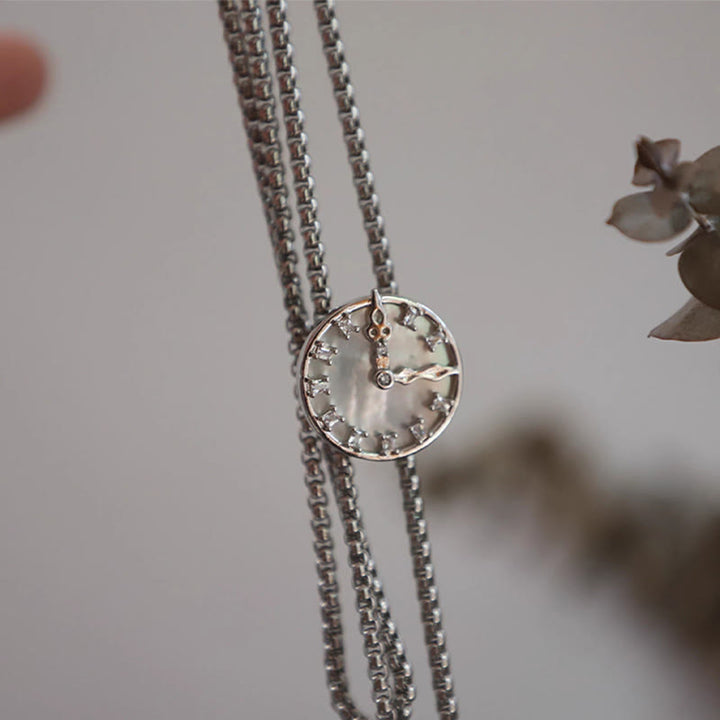 Cravatta Bolo unisex vintage in argento con design a orologio fisso - image 3