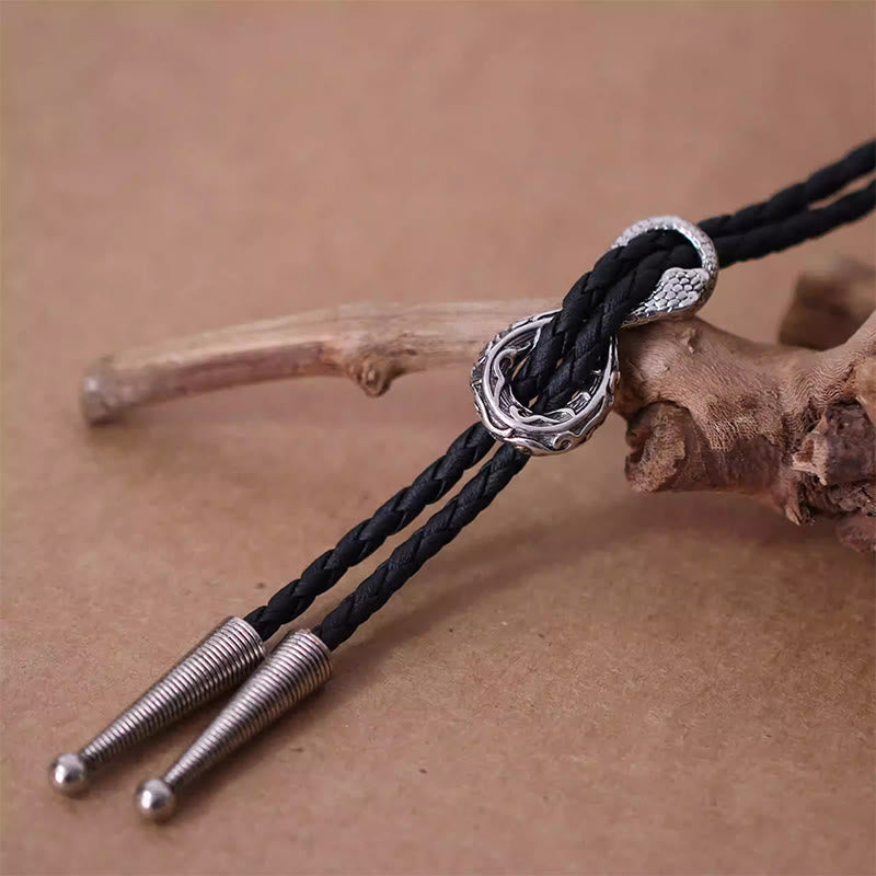 Accessori per coppie con cravatta Bolo vintage in argento con serpente Spirit - image 2