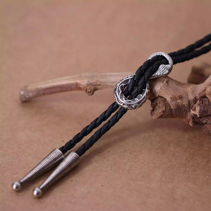 Accessori per coppie con cravatta Bolo vintage in argento con serpente Spirit - image 2
