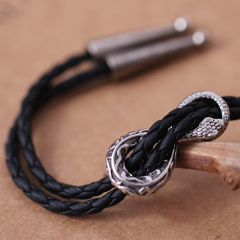 Accessori per coppie con cravatta Bolo vintage in argento con serpente Spirit - image 3