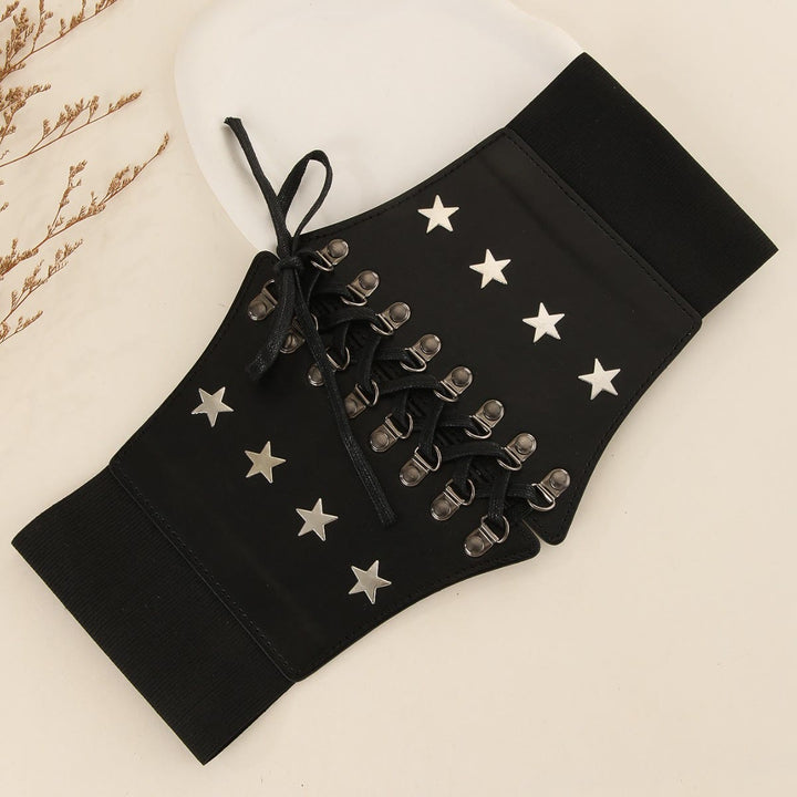 Cintura corsetto da donna con stella, accessorio cosplay retrò nero - image 2
