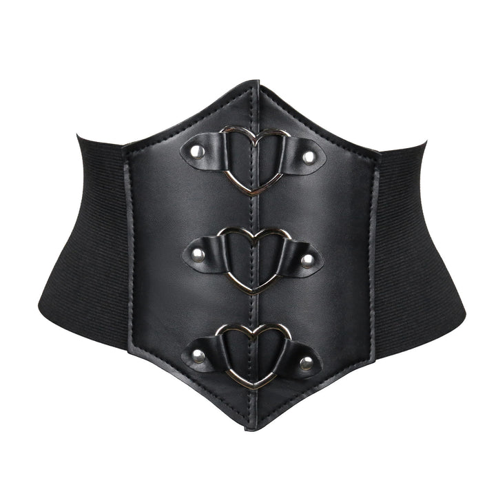 Cintura corsetto con fibbia e cinturino elegante da donna nera - Fibbia dell'amore - image 5
