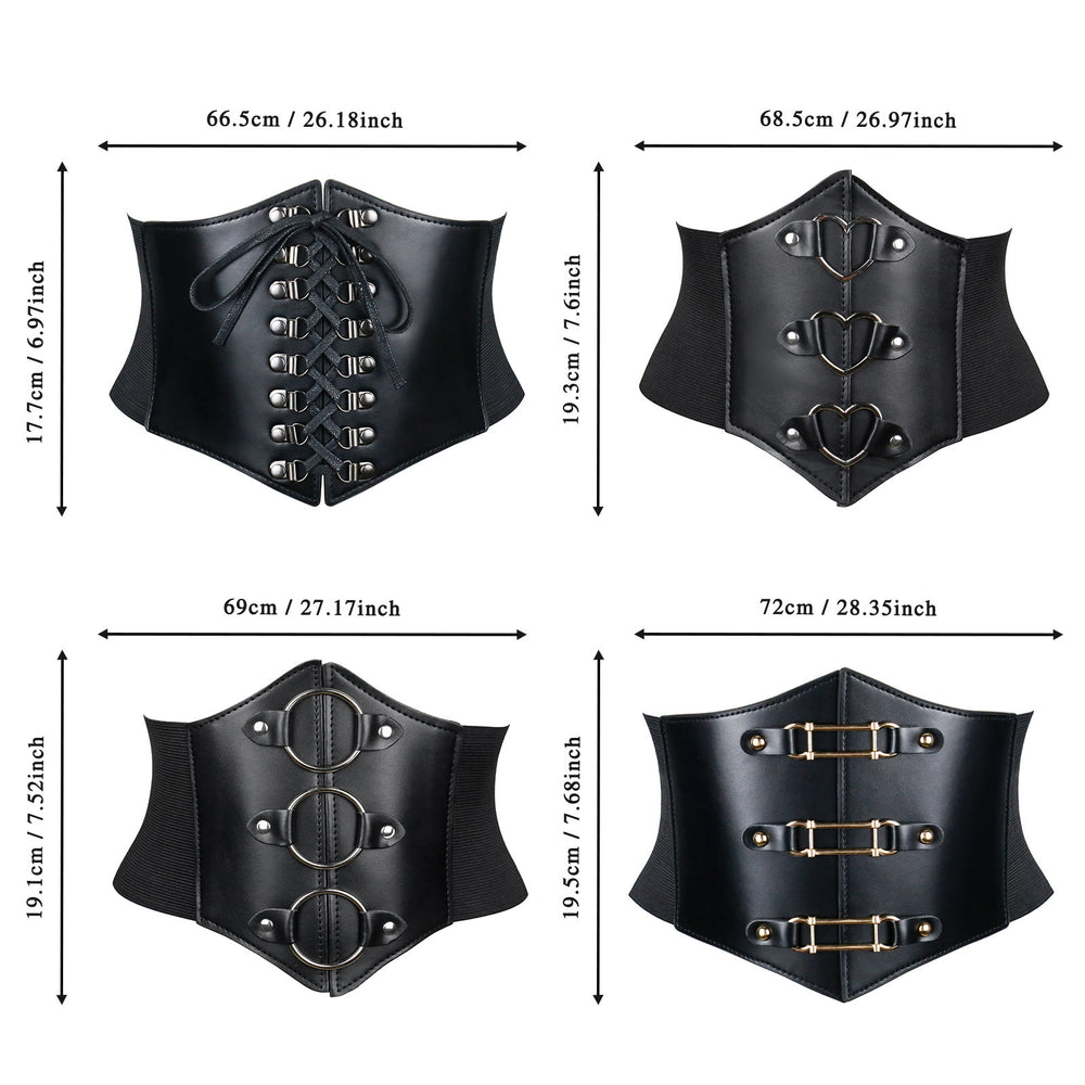 Cintura corsetto con fibbia e cinturino elegante da donna nera - image 1