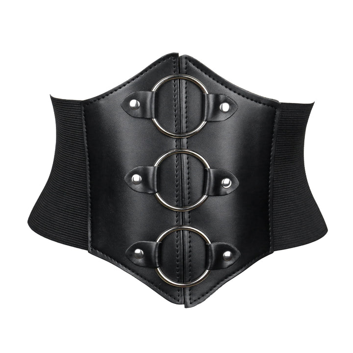 Cintura corsetto con fibbia e cinturino elegante da donna nera - Fibbia circolare - image 4