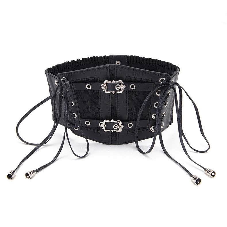 Cintura da corsetto da donna con cinturino in pizzo retrò e fibbia in metallo - image 3