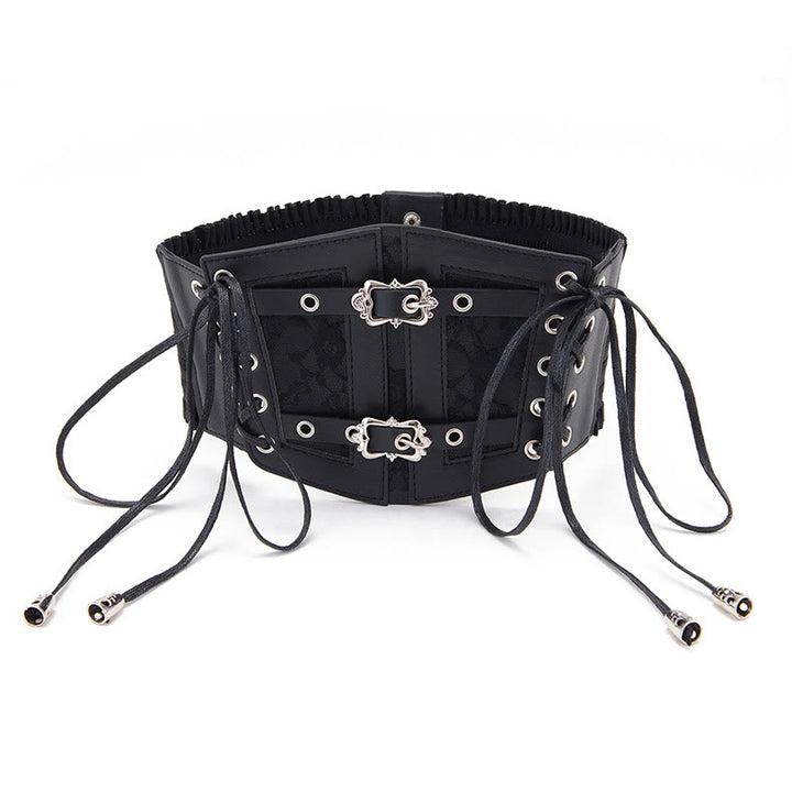 Cintura da corsetto da donna con cinturino in pizzo retrò e fibbia in metallo - image 3
