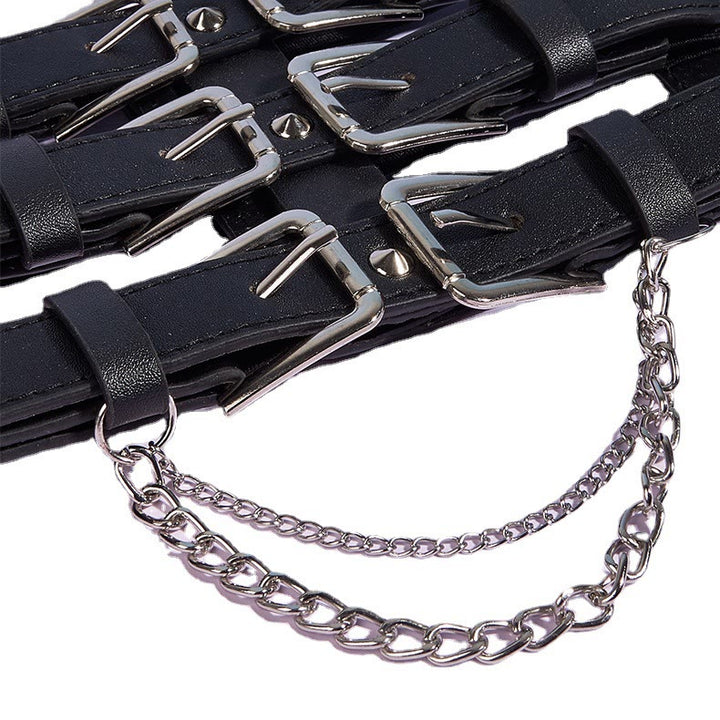 Cintura da corsetto da donna in stile punk con fibbia a tre file creativa - image 2