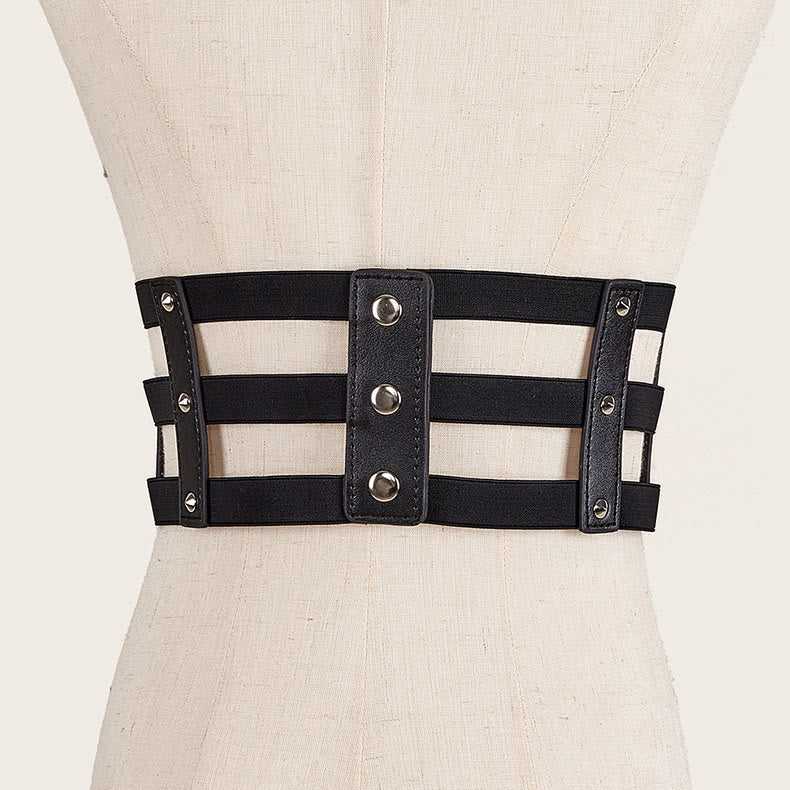 Cintura da corsetto da donna in stile punk con fibbia a tre file creativa - image 1