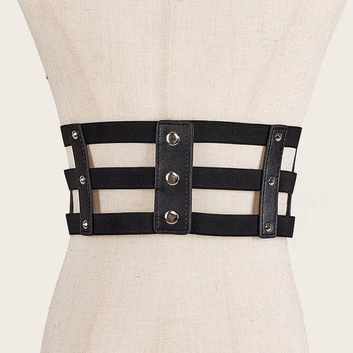 Cintura da corsetto da donna in stile punk con fibbia a tre file creativa - image 1