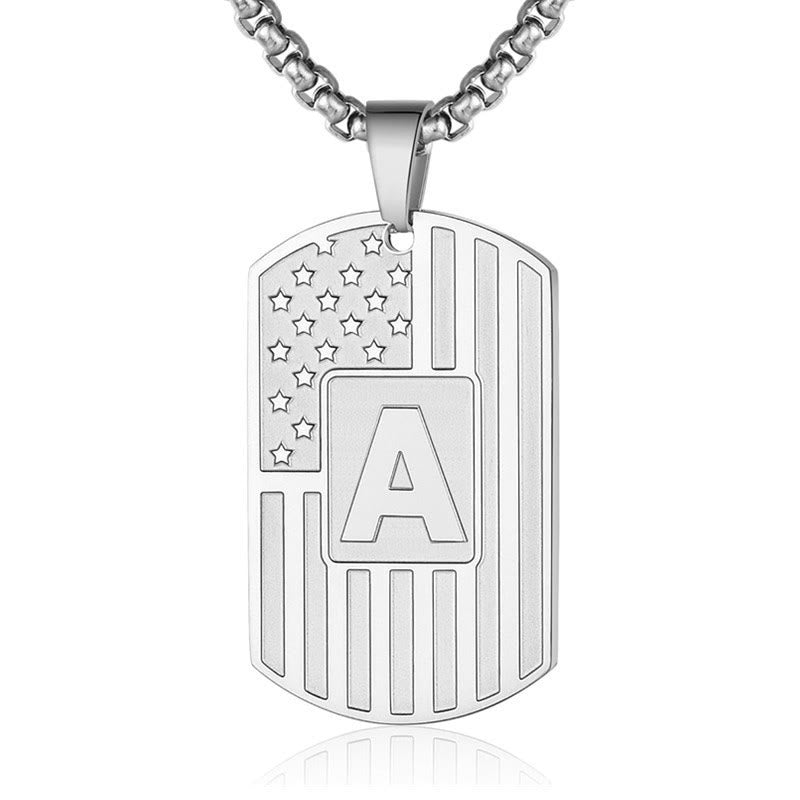 Collana con targhetta identificativa per cani con bandiera americana - image 1