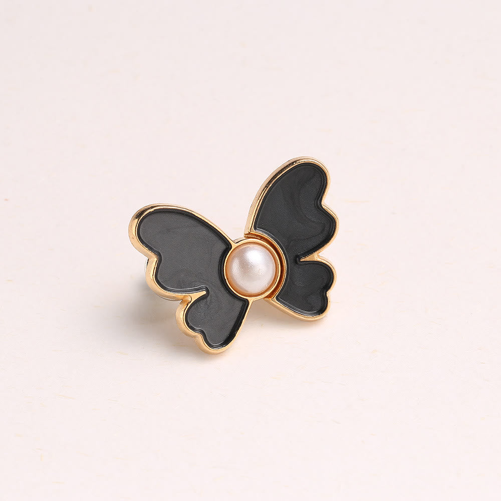 Clip per cintura da donna con perle e farfalle, senza chiodi, per pantaloni - Farfalla di perla - Nero - image 6