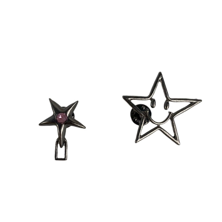 Clip da cintura a forma di pentagramma con faccina sorridente nera cava - image 3