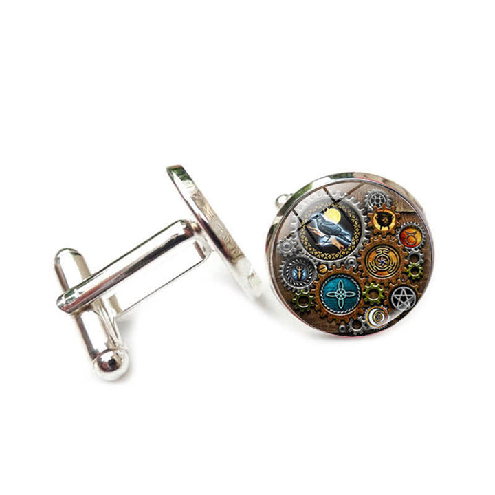 Gemelli con motivo a ingranaggi steampunk vintage - Stile n. 10 - image 13