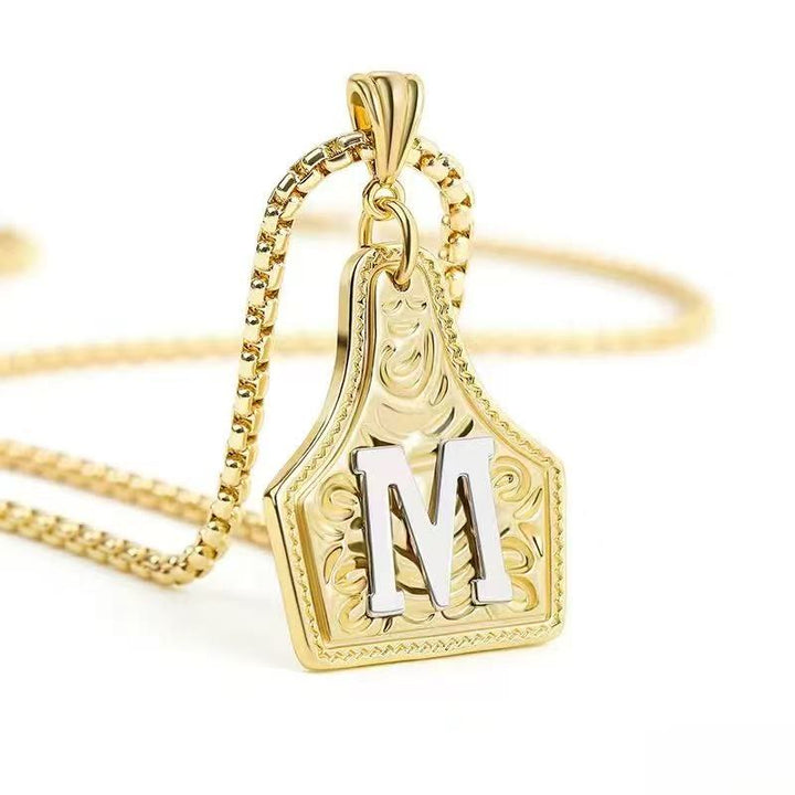 Collana con ciondolo in rilievo con lettera squisita in oro e argento - D'oro - M - image 16