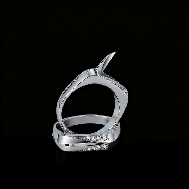 Coltello nascosto per autodifesa alla moda con anello tempestato di diamanti - image 0