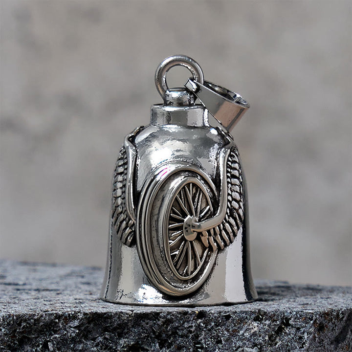 Portachiavi con campanello a forma di pneumatico per moto d'epoca - Pendente - image 1