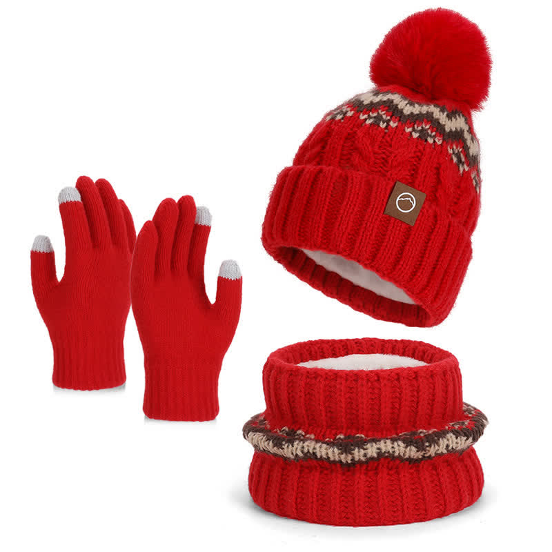 Set di 3 guanti scaldacollo in stile minimalista - Rosso - Regolabile (21 1/4"-22 7/8") - image 10