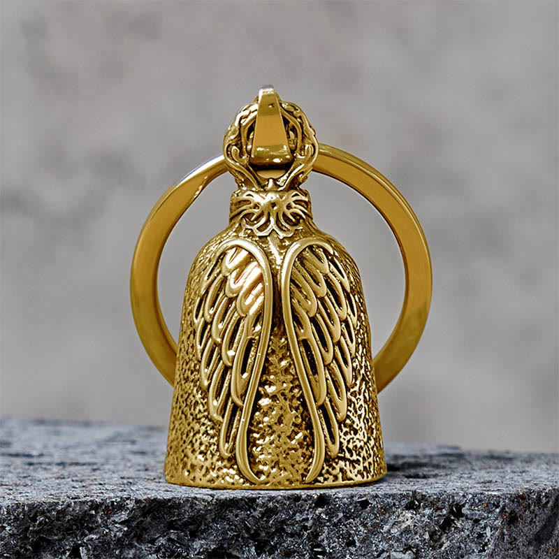 Portachiavi con campanello per motocicletta a forma di ali d'angelo vintage - D'oro - Portachiavi - image 4