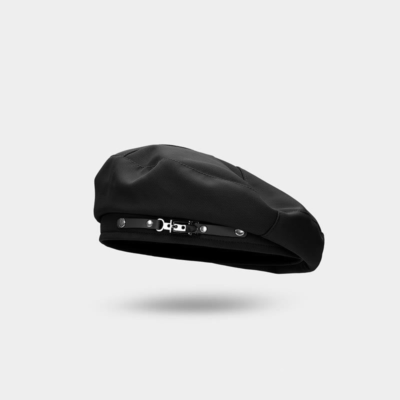 Cappello basco da donna con fibbia in metallo semplice alla moda invernale - Nero - Regolabile (circa 22"-22 7/8") - image 6