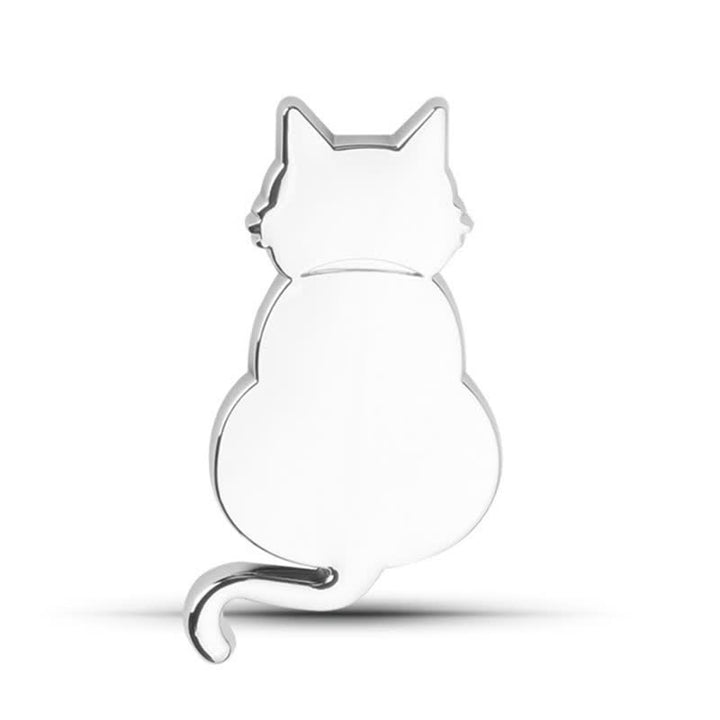 Adesivo decorativo in metallo per auto con simpatico gatto - Argento - Gatto con vista posteriore - image 13