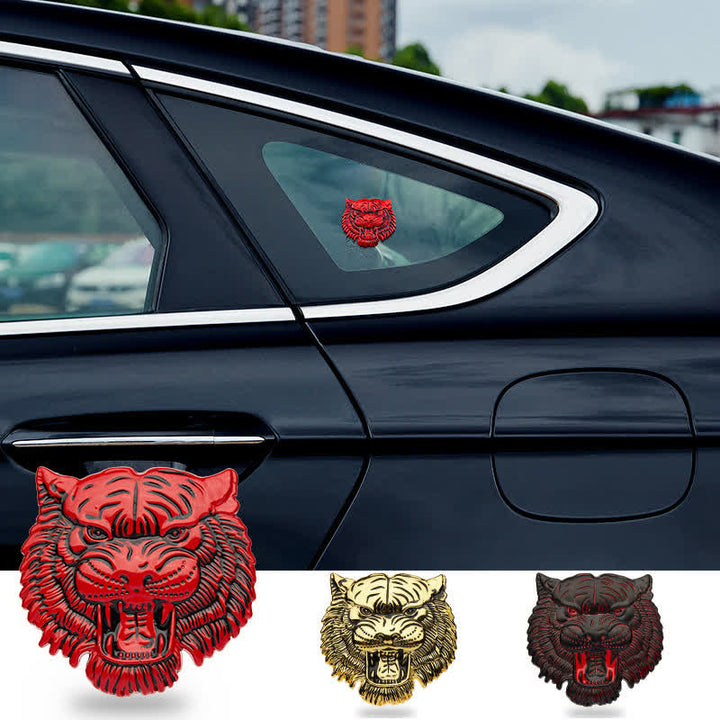 Adesivo per auto in metallo con testa di tigre dominante - image 0