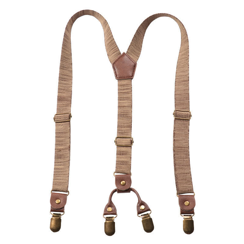 Bretelle elastiche casual nostalgiche color cachi scuro - image 4