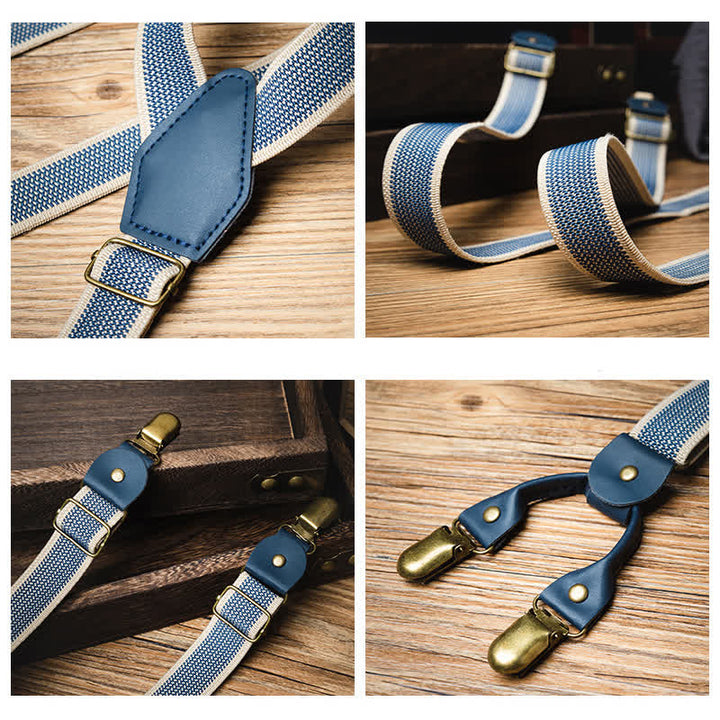 Eleganti bretelle elastiche a Y color azzurro cielo - image 3