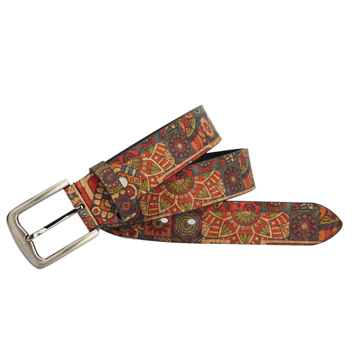 Cintura in pelle da donna con motivo rotondo con piante bohémien - 44 - image 0