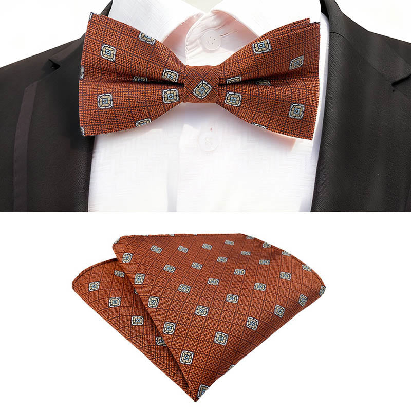 Set di 2 cravatte a farfalla con motivo Paisley a quadri da uomo - image 1