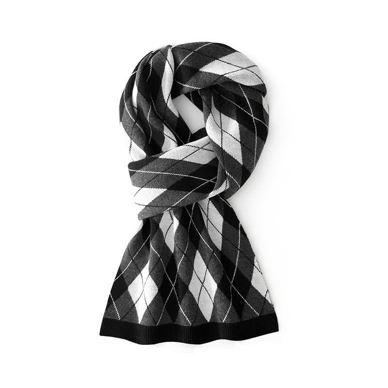 Sciarpa da uomo con motivo Argyle sofisticato - Grigio e nero - image 5
