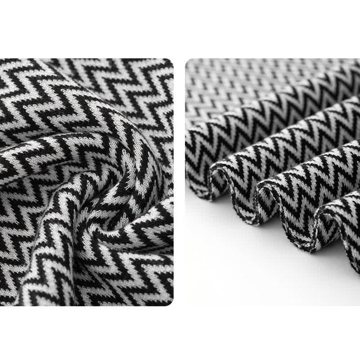 Sciarpa elegante da uomo con motivo a zigzag - image 3