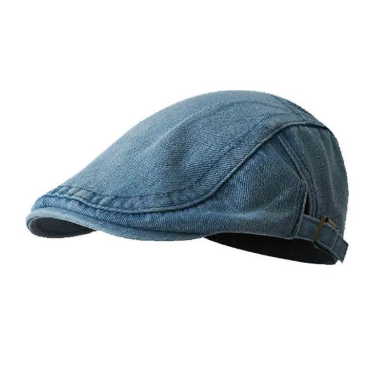 Classico berretto piatto regolabile in denim - Blu medio - Regolabile (circa 21 5/8"-23 1/4") - image 0