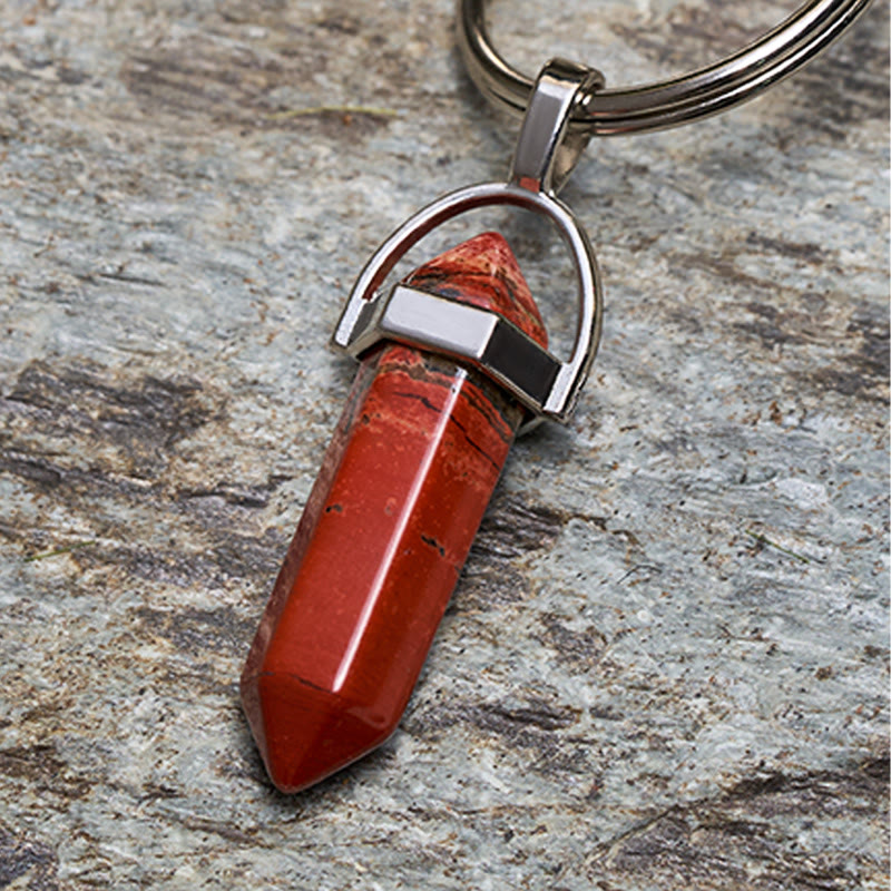 Coltello pieghevole in ottone colorato con mano di Buddha e collana in pietra rossa - image 9