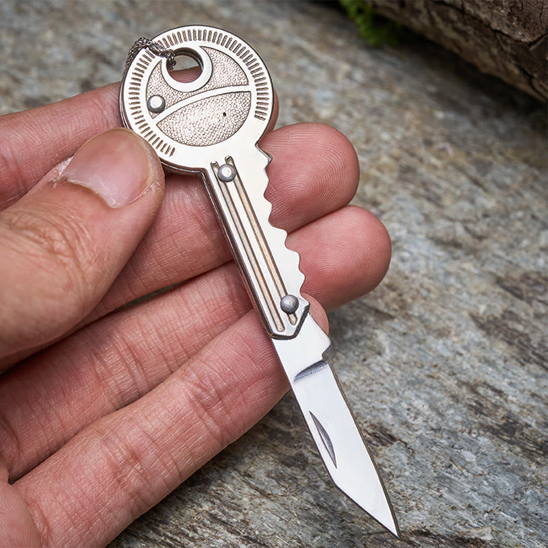 Portachiavi pratico con coltello pieghevole e collana in argento - Solo portachiavi - image 5