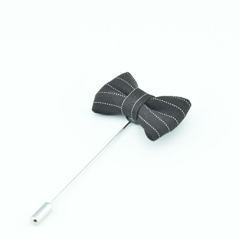 Spilla da bavero a forma di papillon a righe da uomo per abbigliamento formale - image 1