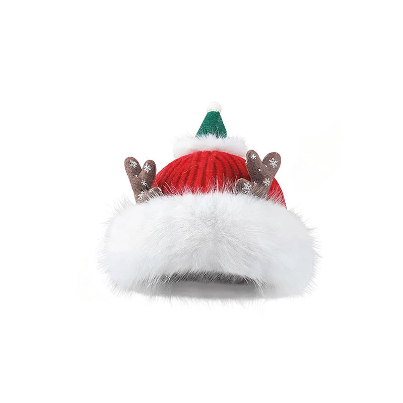 Cappello di peluche invernale da donna con corna di cervo natalizie che tengono al caldo - Stile n. 1 - M (22"-22 7/8") - image 0