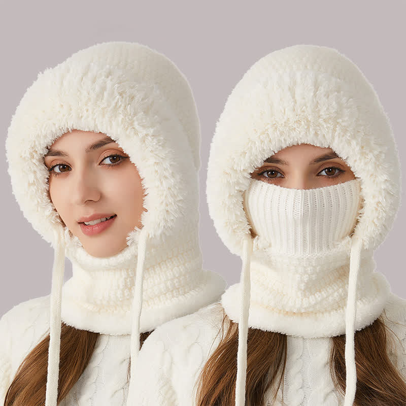 Berretto in maglia di peluche 3 in 1 con sciarpa e maschera - image 10