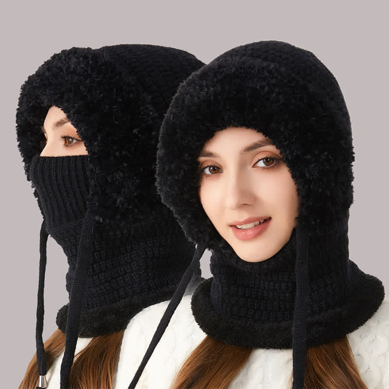 Berretto in maglia di peluche 3 in 1 con sciarpa e maschera - image 7
