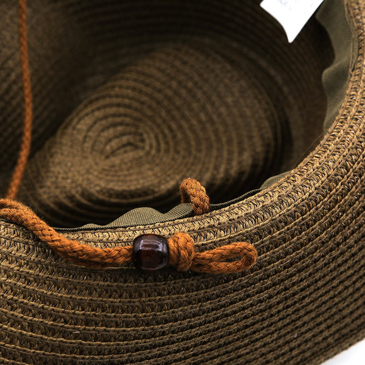 Cappello di paglia da uomo con testa di toro in argento occidentale e cintura nera - image 3