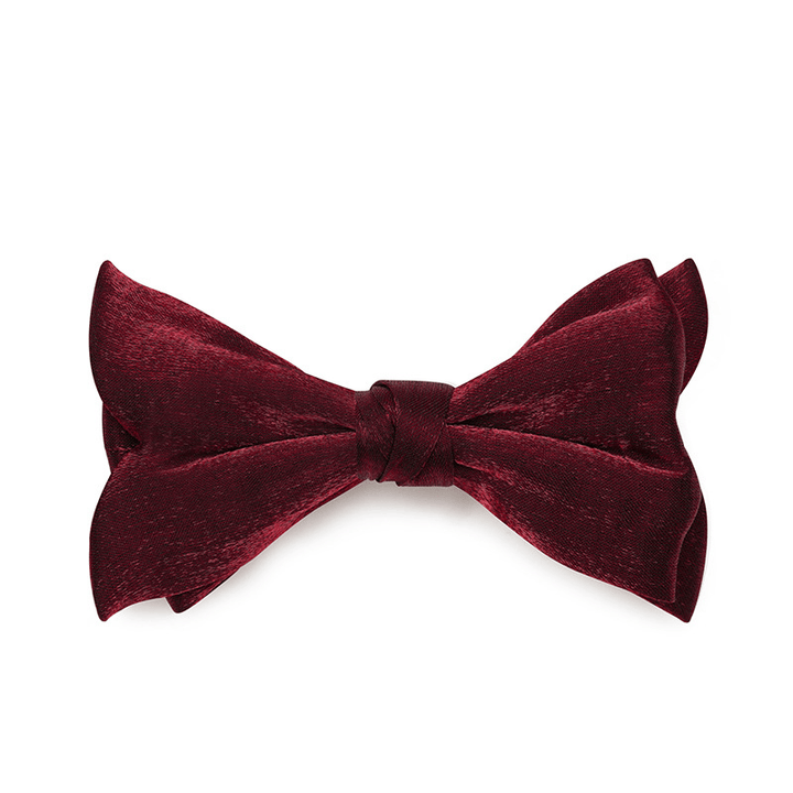 Papillon da uomo a coda di pesce in tinta unita - Stile n. 1 - Rosso - image 0