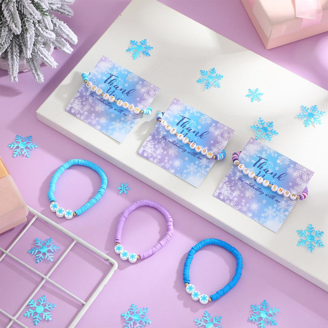 Braccialetto natalizio con fiocco di neve da 6 pezzi con biglietto di auguri - image 7