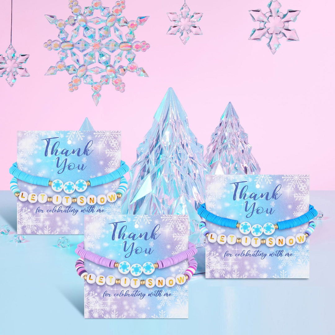 Braccialetto natalizio con fiocco di neve da 6 pezzi con biglietto di auguri - image 6